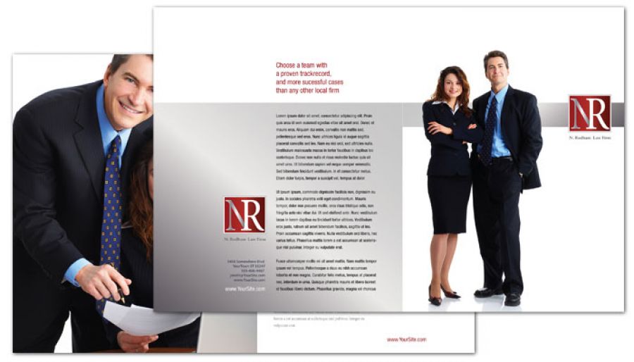 Attorney Lawyer Law Firm Half Fold Brochure Design Layout